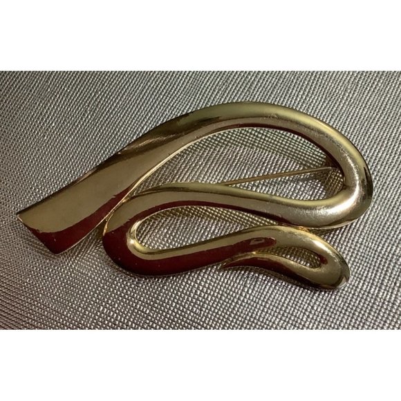 M. Jent Gold-Tone Free Form Brooch Vintage - Picture 3 of 4